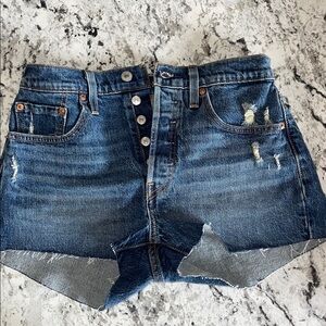 Levi’s 501 Cutoff High-Rise Daisy Duke Denim Shorts 27”